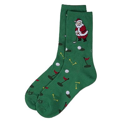 Women's Golfing Santa Holiday Crew Socks