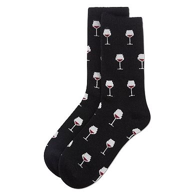 Men's Wine Cashmere Crew Socks