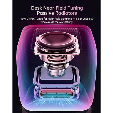 Ditoo Retro Pixel Art Game Bluetooth Speaker 16X16 LED App Controlled Front Screen (Pink)