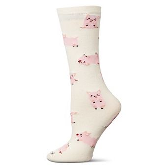Women's Miss You Pig Time Crew Socks