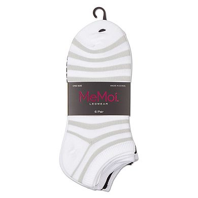 Women's 6 Pair Pack Stripes Low Cut Socks