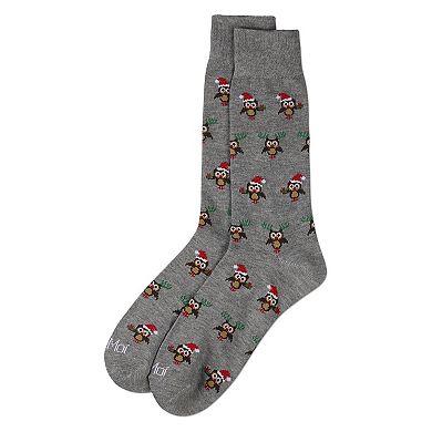 Men's Owl Holiday Crew Socks