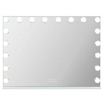 Vanitii Hollywood Mirror With Rgb Lights 18 Led Bulbs 31.50'' x 22.83'' Wall Mount White