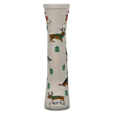 Women's Reindeer Pups Holiday Crew Socks