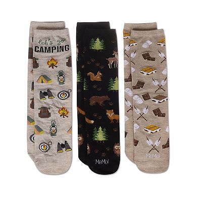 Lets Go Camping 3 Pack Gift Set Crew Socks