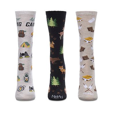 Lets Go Camping 3 Pack Gift Set Crew Socks