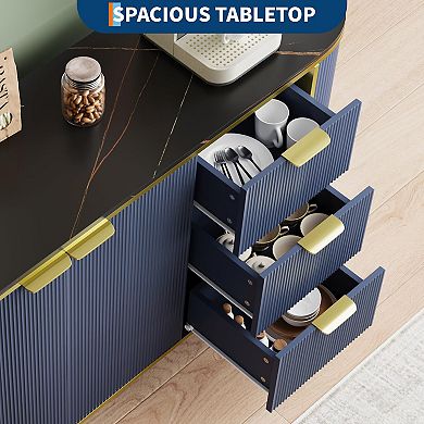 IDEALHOUSE 60" Sideboard with Marble Top