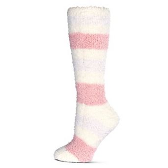 Women's Multi-stripe Teddy Bear Plush Knee High Socks