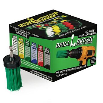 1 in Green Brush - Medium Stiffness - Long Bristles - Kitchen Spot Cleaning