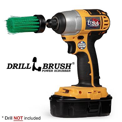 1in Green Brush - Medium Stiffness - Long Bristles - Kitchen Spot Cleaning