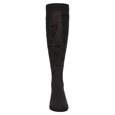 Girls' Flocked Bow Knee-high Socks