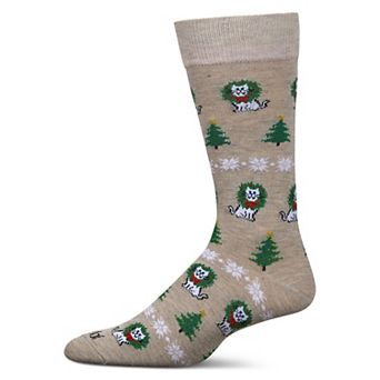 Men's Fairisle Cat Holiday Crew Socks