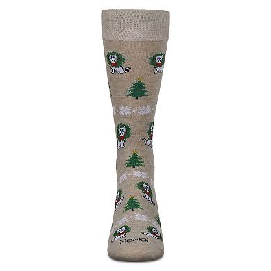 Men's Fairisle Cat Holiday Crew Socks