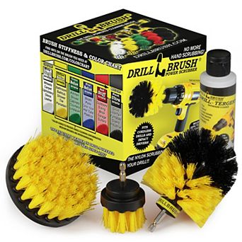 Grout Cleaner Brush Attachment Set - Tile And Grout Cleaner - Includes 4oz Drill Tergent Cleaner