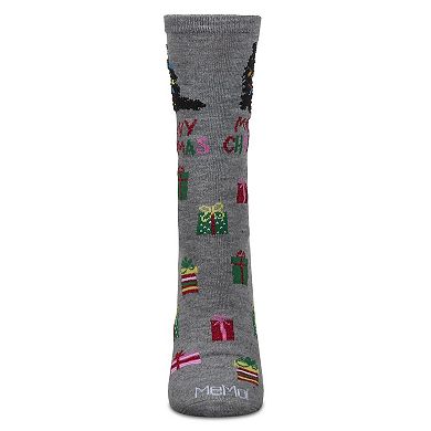 Women's Meowy Christmas Holiday Crew Socks