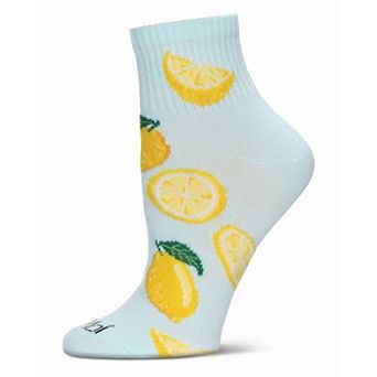 Women's Multi-lemons Athletic Quarter Socks