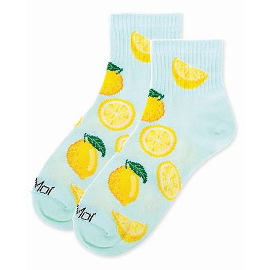 Women's Multi-lemons Athletic Quarter Socks
