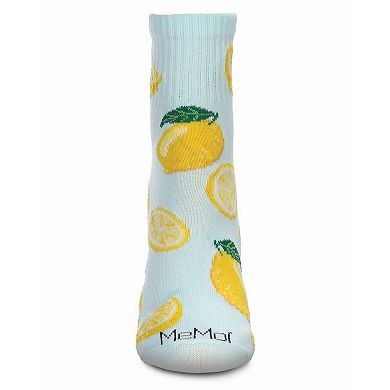 Women's Multi-lemons Athletic Quarter Socks