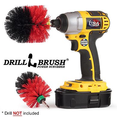 2pc Patio And Deck Cleaning Set - Stiff Bristle Drill Powered Brush Attachments - Garden Statues