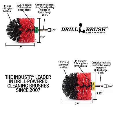 2pc Patio And Deck Cleaning Set - Stiff Bristle Drill Powered Brush Attachments - Garden Statues