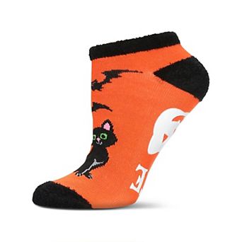 Women's Spooky Cat Low-cut Non-skid Socks