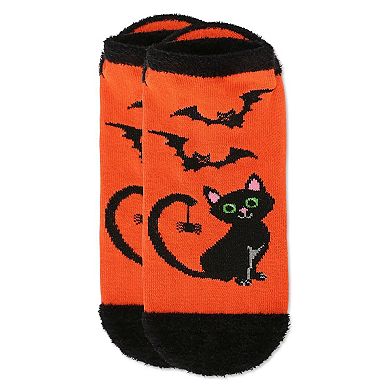 Women's Spooky Cat Low-cut Non-skid Socks