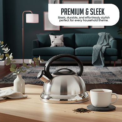 Whistling Tea Kettle, 3qt Stainless Steel Stove Top Kettle with Cool-Touch Handle, Fast Boil Tea Pot