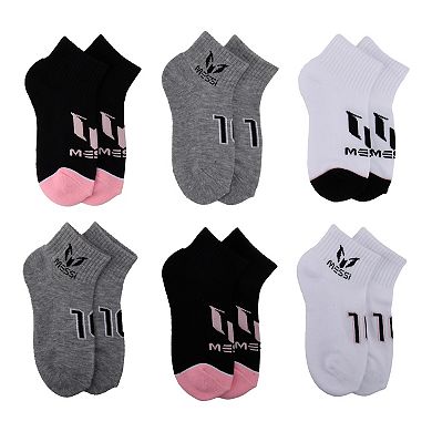 Boys 4-20 Messi 6-Pack Lockup Cushioned Quarter Socks
