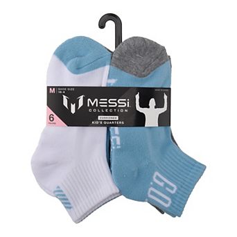 Boys 4-20 Messi 6-Pack GOAT Cushioned Quarter Socks