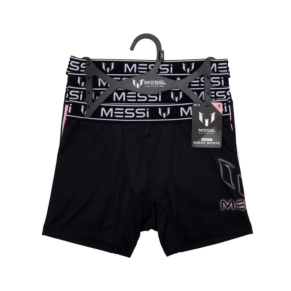 Boys 4-20 Messi 4-Pack Stretch Boxer Briefs