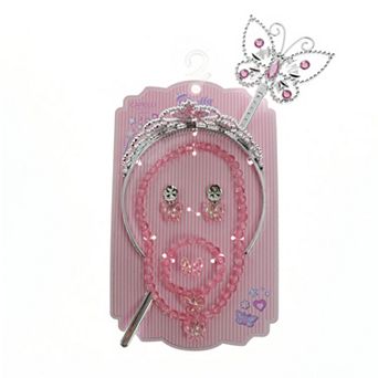 Elli by Capelli Kids Necklace, Bracelet, Crown & Wand Set with Butterfly Charm