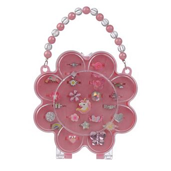 Elli by Capelli 24 pc Ring Set with Unicorns & Rainbows in Flower Box