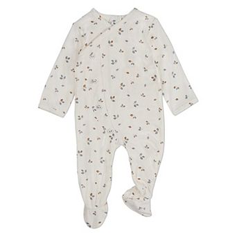 Baby Boys "Blue Foliage" Crossover Collar Footie
