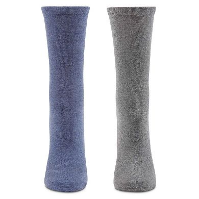 2 Pair Women's Cashmere Blend Fine-Gauge Crew Socks