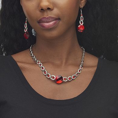 PalmBeach Jewelry Simulated Birthstone Silvertone Jewelry Set