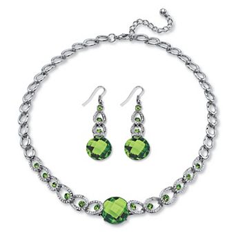PalmBeach Jewelry Simulated Birthstone Silvertone Jewelry Set