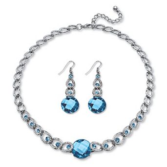 PalmBeach Jewelry Simulated Birthstone Silvertone Jewelry Set