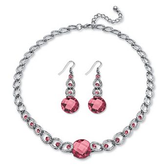 PalmBeach Jewelry Simulated Birthstone Silvertone Jewelry Set