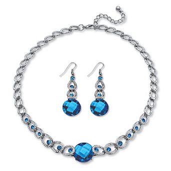 PalmBeach Jewelry Simulated Birthstone Silvertone Jewelry Set
