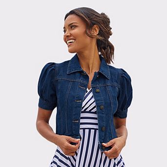 Lascana Women's Puff Sleeve Denim Jacket