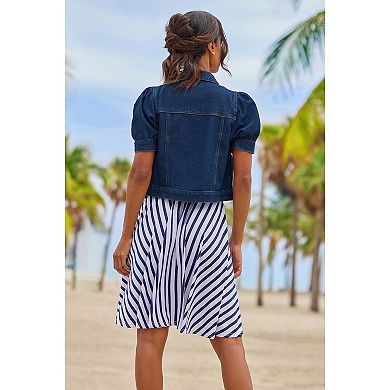 Lascana Women's Puff Sleeve Denim Jacket