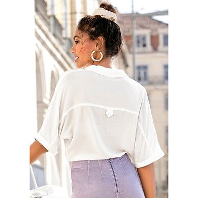 Lascana Women's Tie Front Blouse