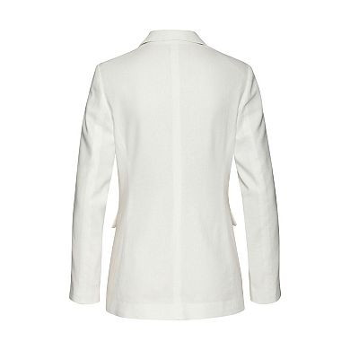 Lascana Women's Crochet Detail Linen Blazer