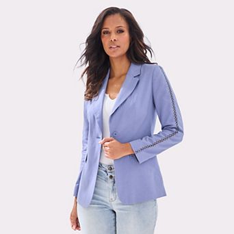 Lascana Women's Crochet Detail Linen Blazer