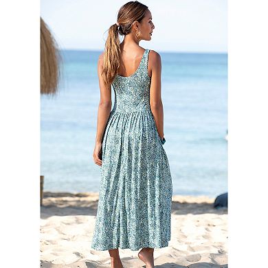 Lascana Women's Printed Scoop Neck Dress