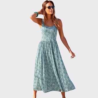 Lascana Women's Printed Scoop Neck Dress