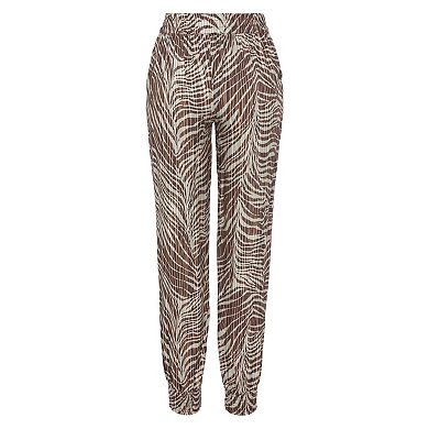 Lascana Women's Patterned Tie Waist Jogger Pants