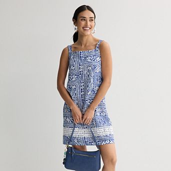 Women's Harper Rose Lace Trim Hem Printed Shift Dress