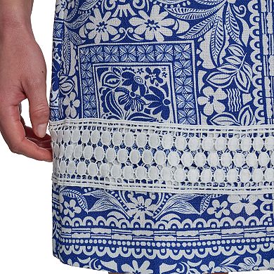 Women's Harper Rose Lace Trim Hem Printed Shift Dress
