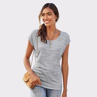 Lascana Women's Striped Short Sleeve Top